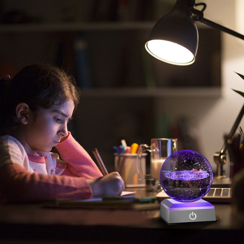 hochance LED Colorful Light Change Base,Touch Switch Display Pedestals Multicolor Show for 3D Crystal Glass Acrylic or Transparent&Translucent Materials (2.7 inches,Square Stand with Concave Surface) - Image 5